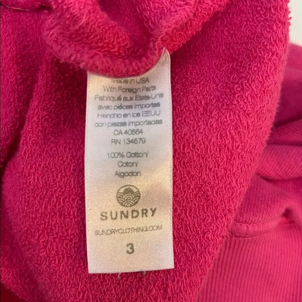 Anthropologie- Sundry La Mer Hot Pink Graphic Crewneck Sweatshirt - Picture 7 of 8